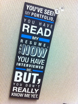 Interview leave-behind card